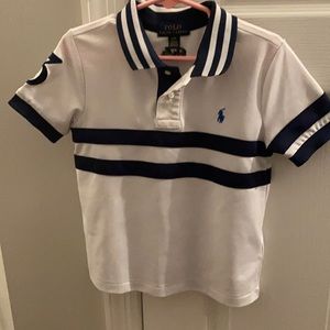 Ralph Lauren white and navy polo shirt
